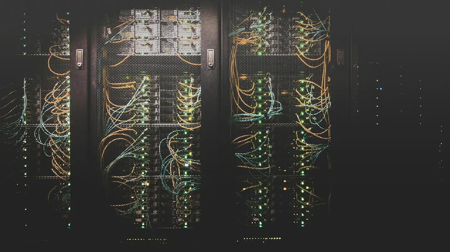 Network racks full of neatly run cables
