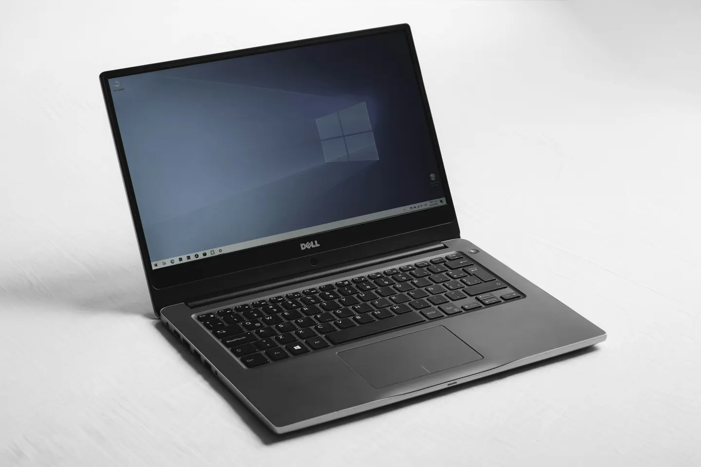 A Windows laptop open on a desk