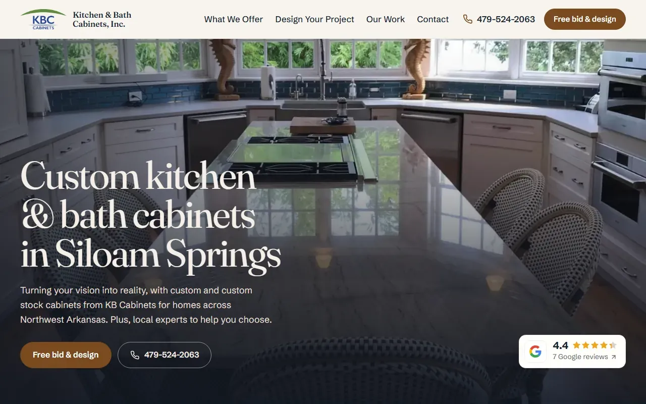 Custom cabinets site layout
